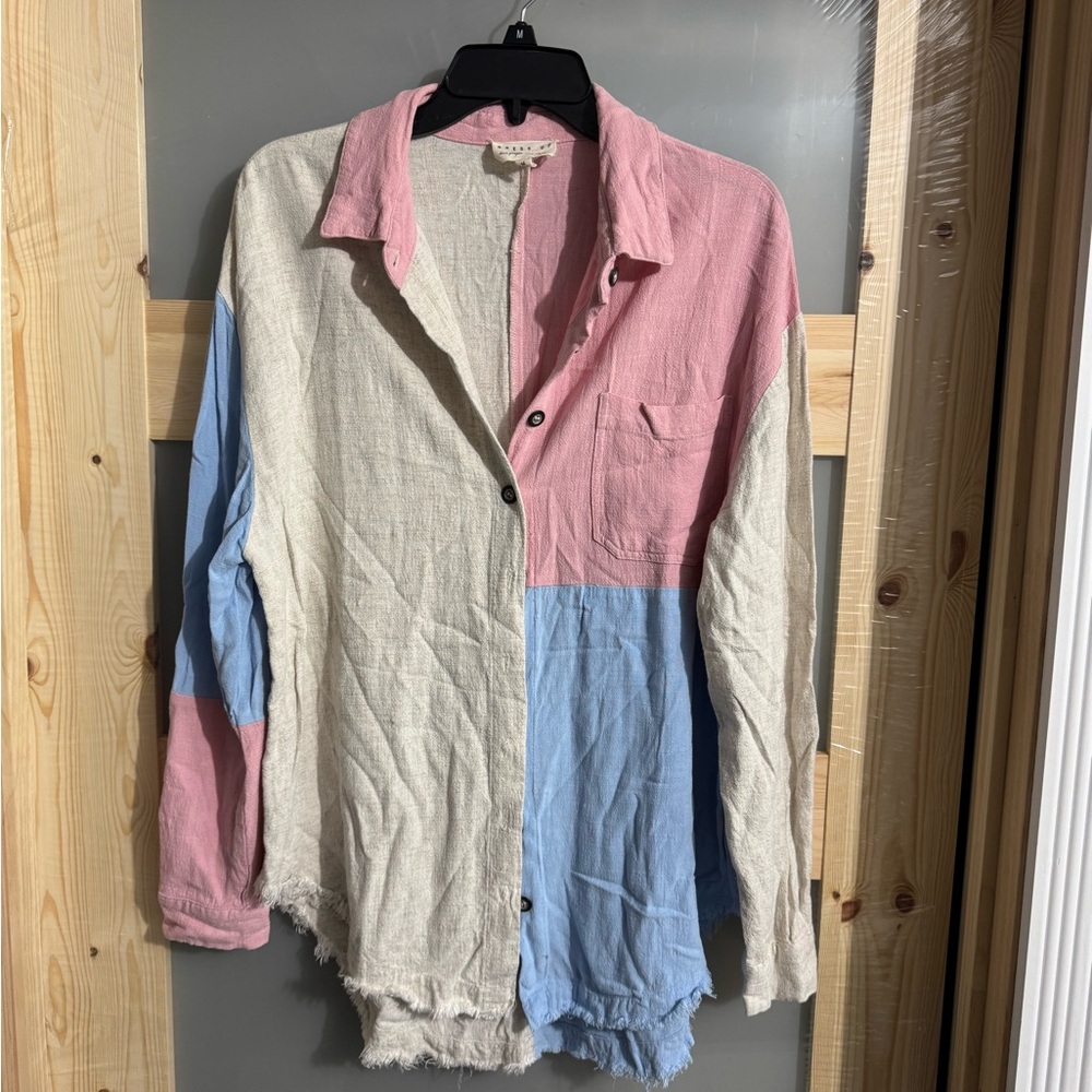 Dress Up super cute button up color block